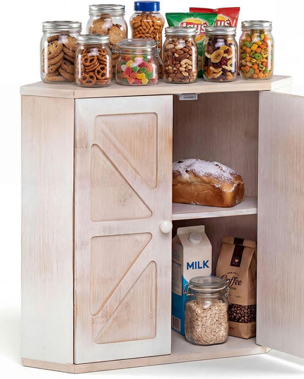 Boîte à pain d'angle Giantex pour comptoir de cuisine avec étagères de garde-manger à 2 niveaux