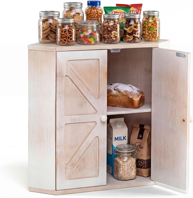 Boîte à pain d'angle Giantex pour comptoir de cuisine avec étagères de garde-manger à 2 niveaux
