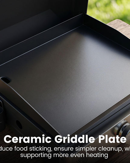 Giantex 1-Burner Portable Propane Gas Griddle with Lid for Outdoor Cooking