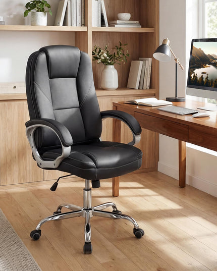 Chaise de bureau Giantex en cuir réglable en hauteur avec roulettes pivotantes à 360°