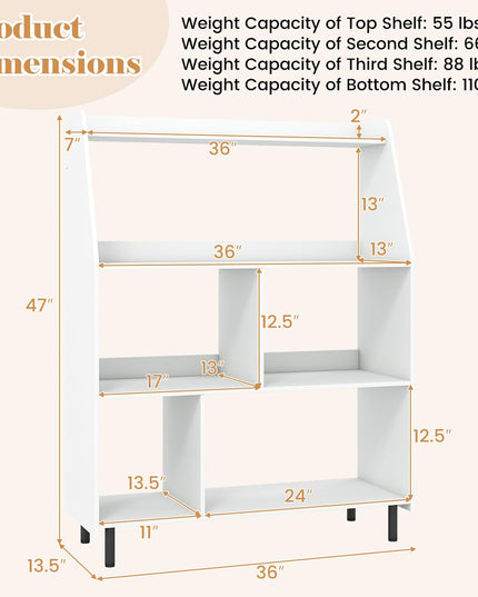 Giantex 5 Cube Storage Organizer with Adjustable Feet & Sturdy Support Legs