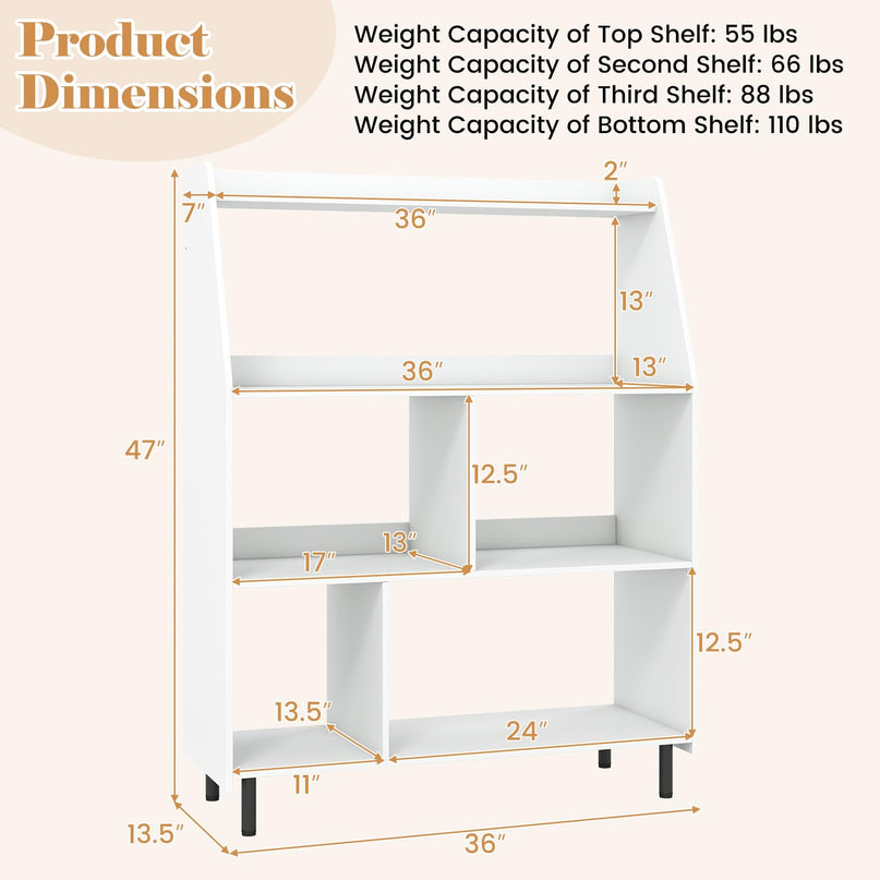 Giantex 5 Cube Storage Organizer with Adjustable Feet & Sturdy Support Legs