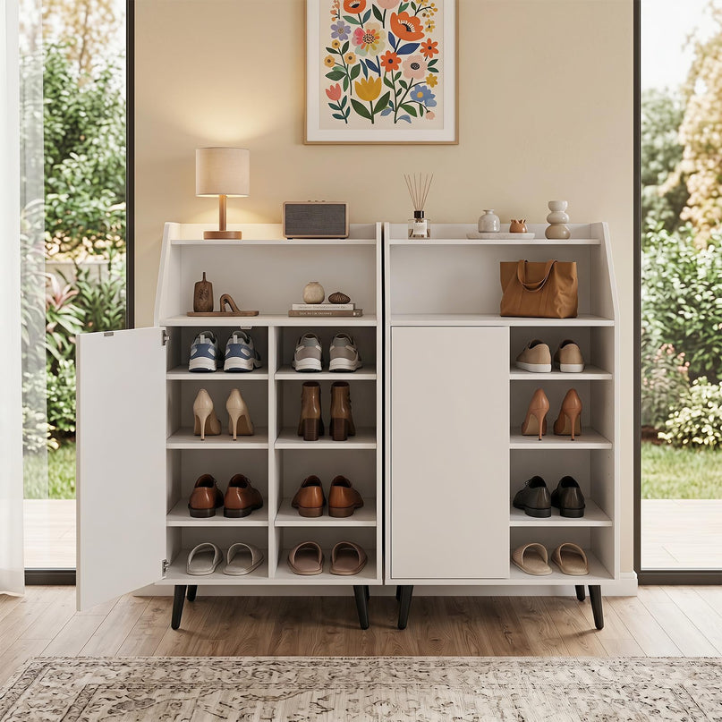 Giantex Shoe Storage Cabinet w/Single-Door for Entryway Hallway Closet Living Room