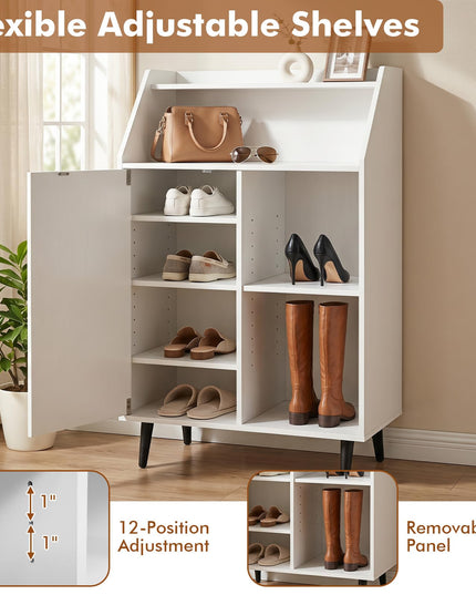 Giantex Shoe Storage Cabinet w/Single-Door for Entryway Hallway Closet Living Room