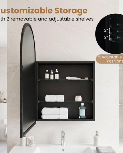 Giantex Medicine Cabinet for Bathroom with Arched Mirror
