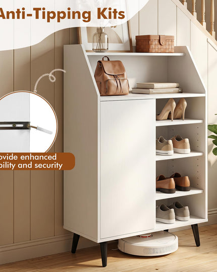 Giantex Shoe Storage Cabinet w/Single-Door for Entryway Hallway Closet Living Room