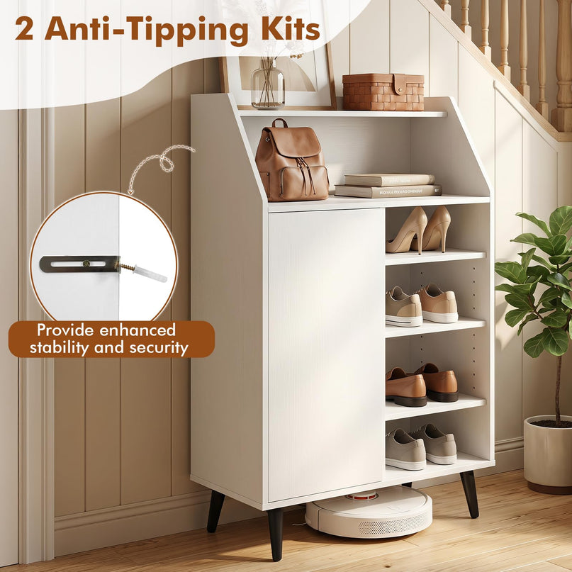 Giantex Shoe Storage Cabinet w/Single-Door for Entryway Hallway Closet Living Room