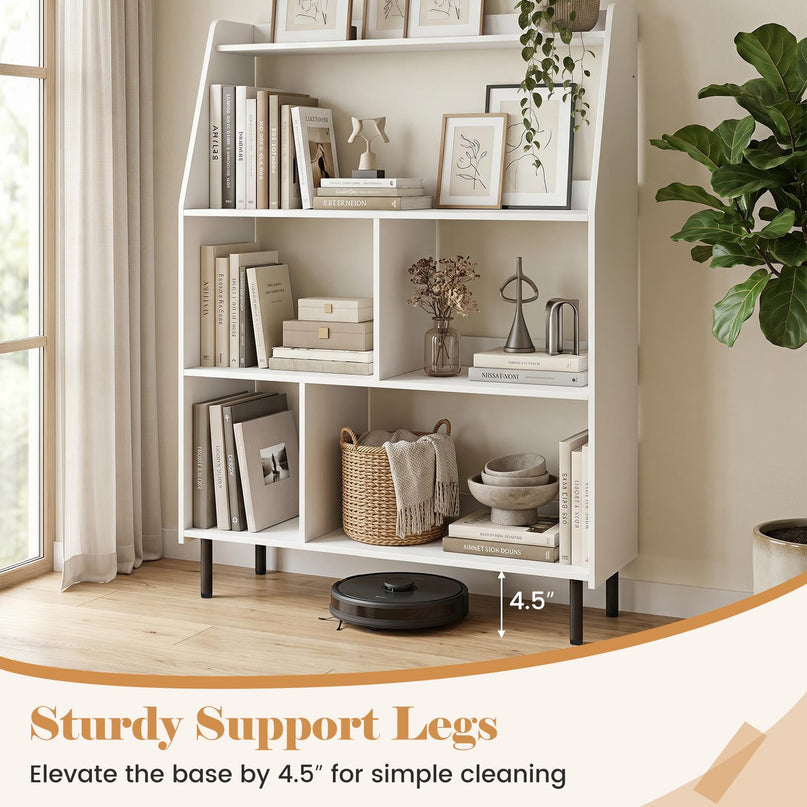 Giantex 5 Cube Storage Organizer with Adjustable Feet & Sturdy Support Legs