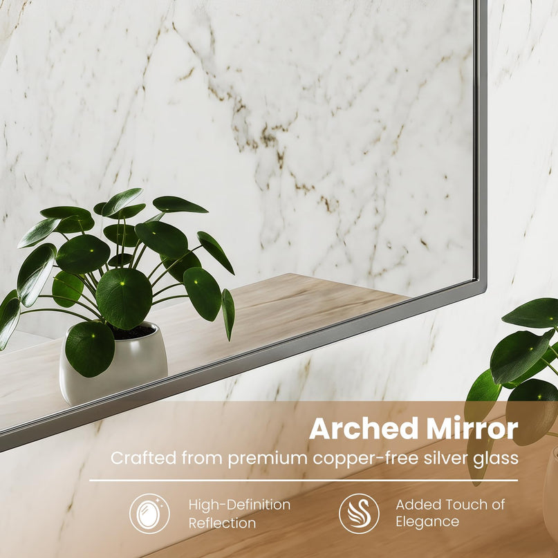 Giantex Medicine Cabinet for Bathroom with Arched Mirror