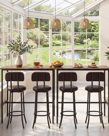 Giantex 3-Piece Bar Table and Chairs Set with Backrest & Footrest