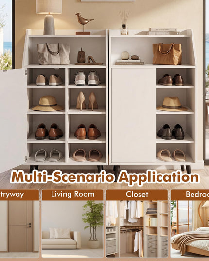 Giantex Shoe Storage Cabinet w/Single-Door for Entryway Hallway Closet Living Room