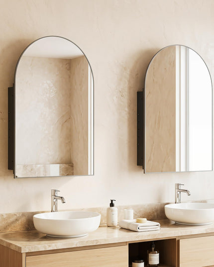 Giantex Medicine Cabinet for Bathroom with Arched Mirror