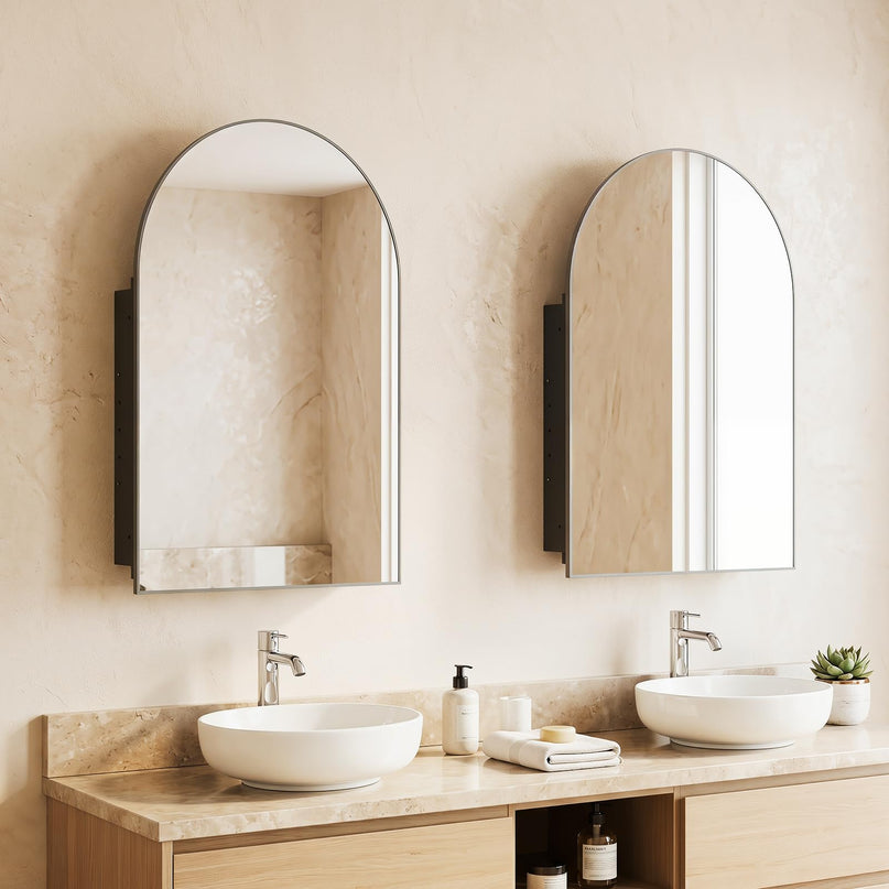 Giantex Medicine Cabinet for Bathroom with Arched Mirror