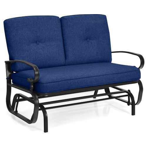 Giantex Outdoor Glider Bench Patio Loveseat with Cushions
