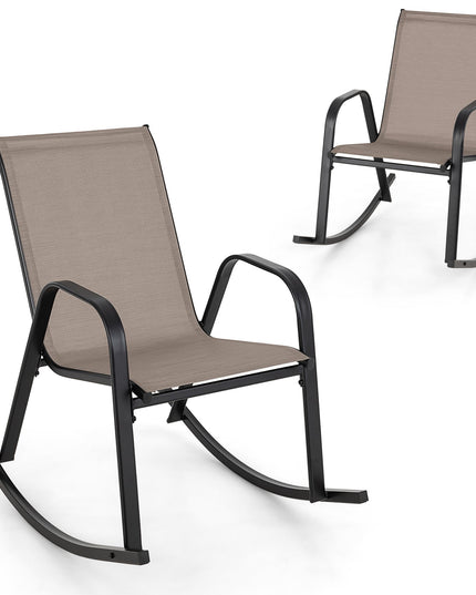 Giantex Outdoor Rocking Chairs , Patio Rocking Chairs w/Breathable Seat & Back