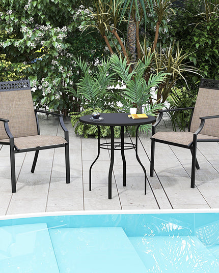 Giantex Patio Chairs Set of 2/4, Outdoor Chairs with All Weather Fabric, High Backrest, Armrests