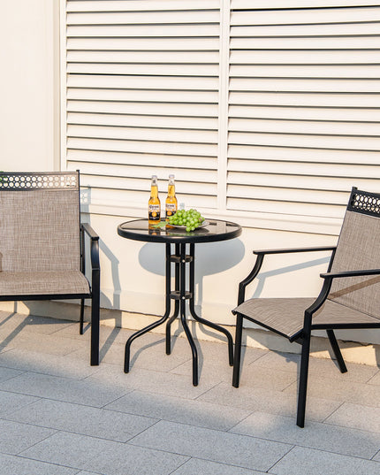 Giantex Patio Chairs Set of 2/4, Outdoor Chairs with All Weather Fabric, High Backrest, Armrests