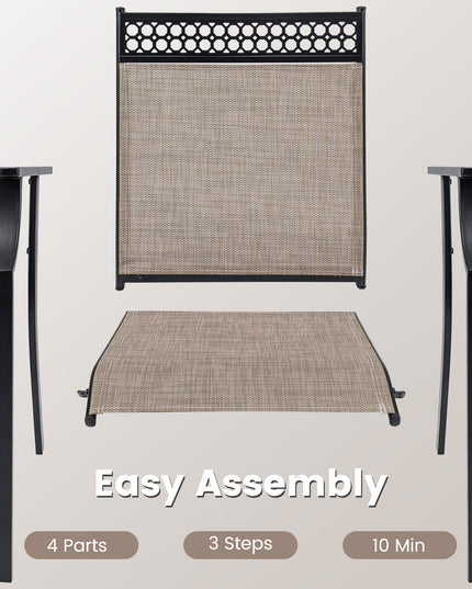 Giantex Patio Chairs Set of 2/4, Outdoor Chairs with All Weather Fabric, High Backrest, Armrests