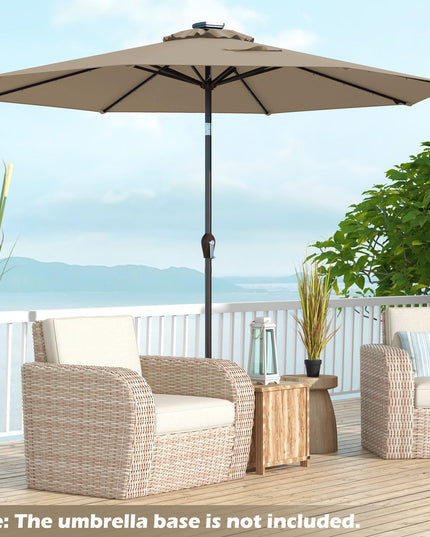 10ft Solar Patio Umbrella Outdoor with Lights Pool Indoor Outdoor Use