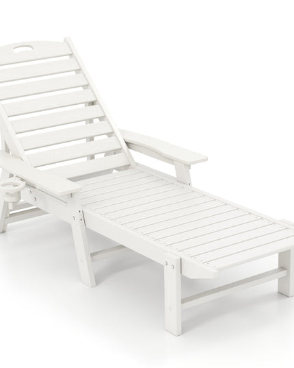Giantex Adjustable Chaise Lounge Outdoor - Patio HDPE Reclining Chair Outdoor Recliner