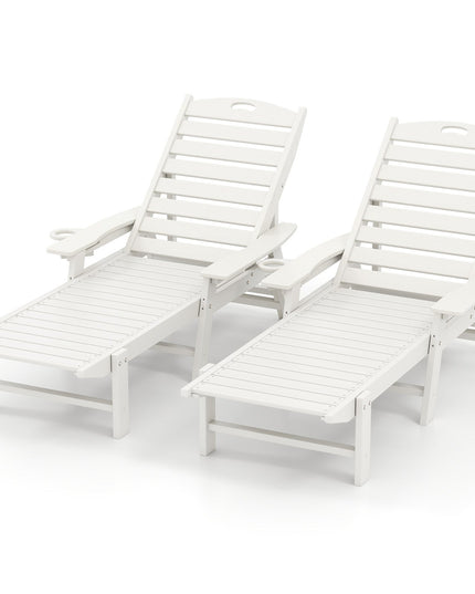 Giantex Adjustable Chaise Lounge Outdoor - Patio HDPE Reclining Chair Outdoor Recliner