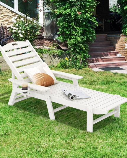 Giantex Adjustable Chaise Lounge Outdoor - Patio HDPE Reclining Chair Outdoor Recliner