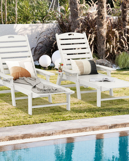 Giantex Adjustable Chaise Lounge Outdoor - Patio HDPE Reclining Chair Outdoor Recliner