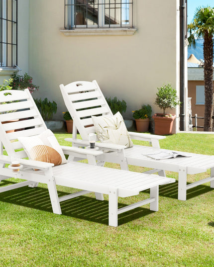Giantex Adjustable Chaise Lounge Outdoor - Patio HDPE Reclining Chair Outdoor Recliner
