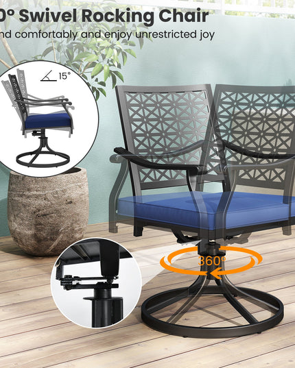 Giantex 2 or 4 Pack Swivel Outdoor Chairs, Patio Dining Rocking Chairs