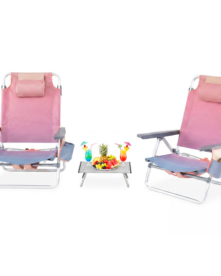 Lot de 2 chaises de plage Giantex, chaises de camping pliantes