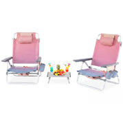 Rose / Ensemble 2 chaises avec table