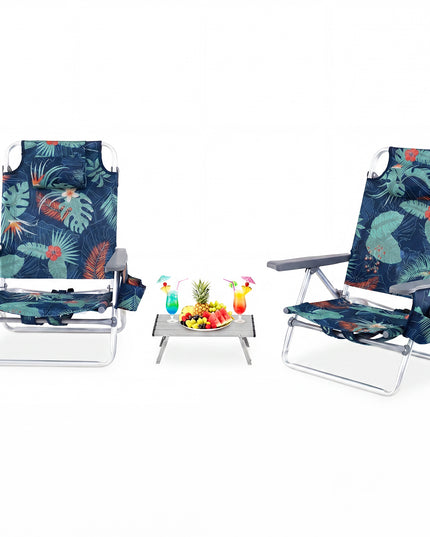 Lot de 2 chaises de plage Giantex, chaises de camping pliantes