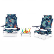 Vert / Ensemble 2 chaises avec table