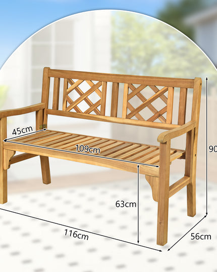Banc de jardin pliant en bois d'acacia Giantex, 1,20 m (teck)