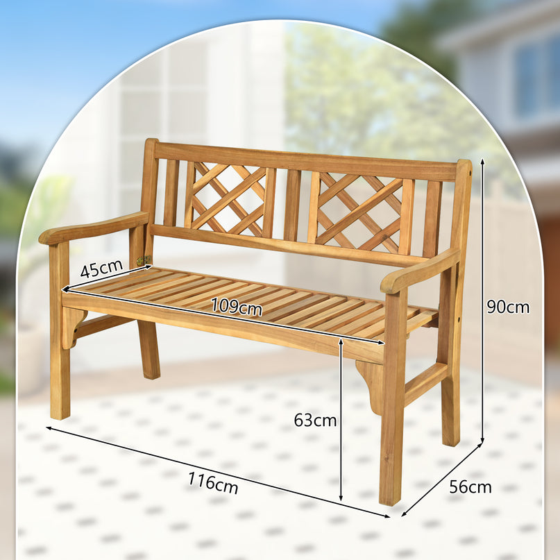 Giantex Patio Wooden Bench, 4 Ft Foldable Acacia Garden Bench (Teak)