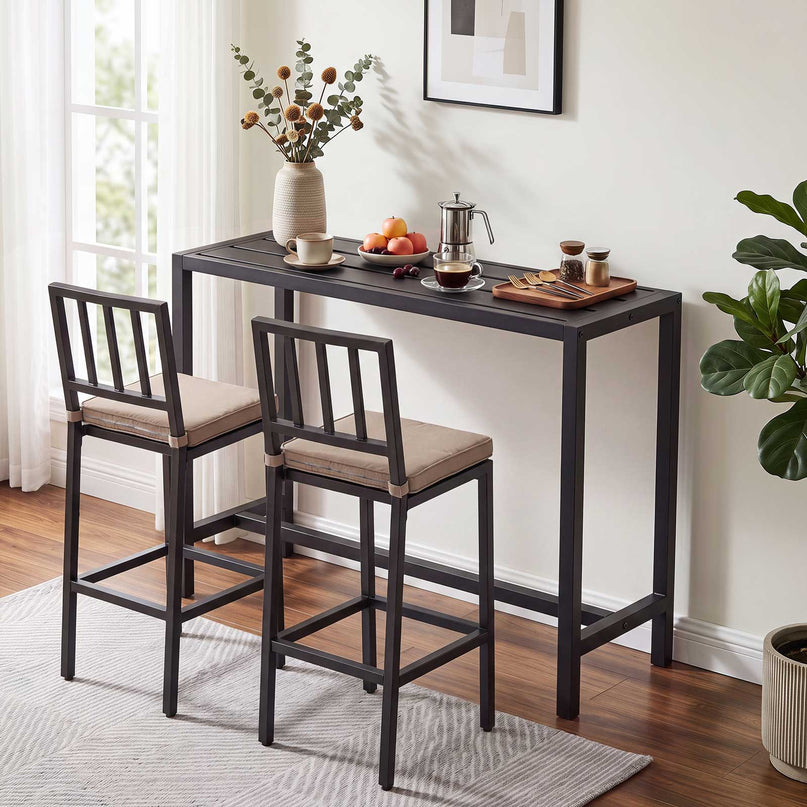 Giantex Outdoor Rectangle Bar Table with Counter Height