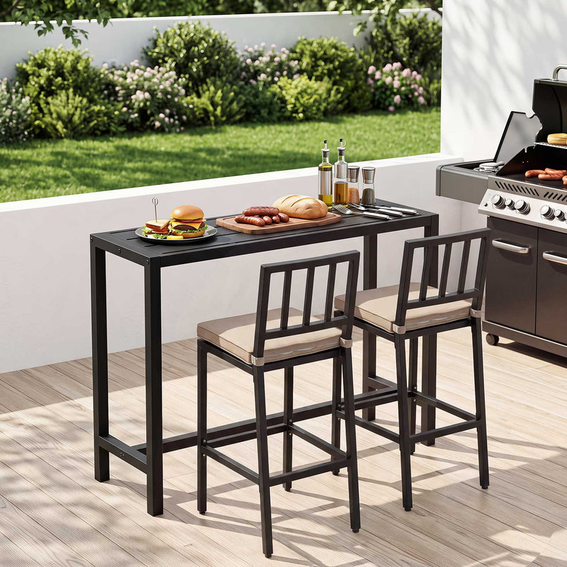 Giantex Outdoor Rectangle Bar Table with Counter Height