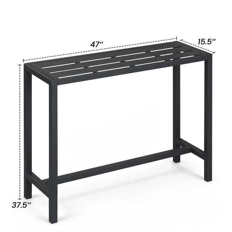 Giantex Outdoor Rectangle Bar Table with Counter Height
