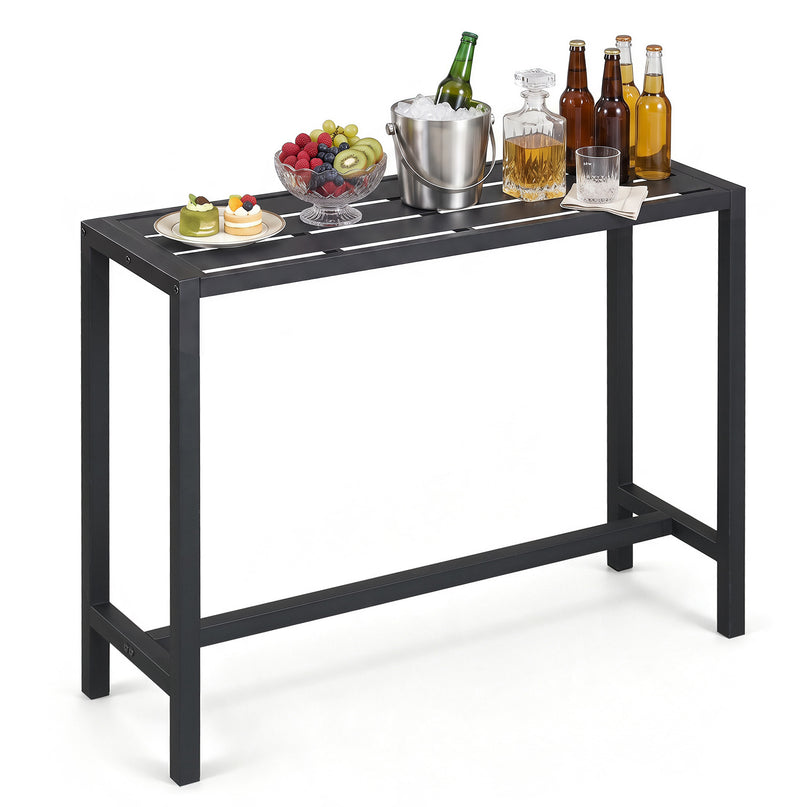 Giantex Outdoor Rectangle Bar Table with Counter Height