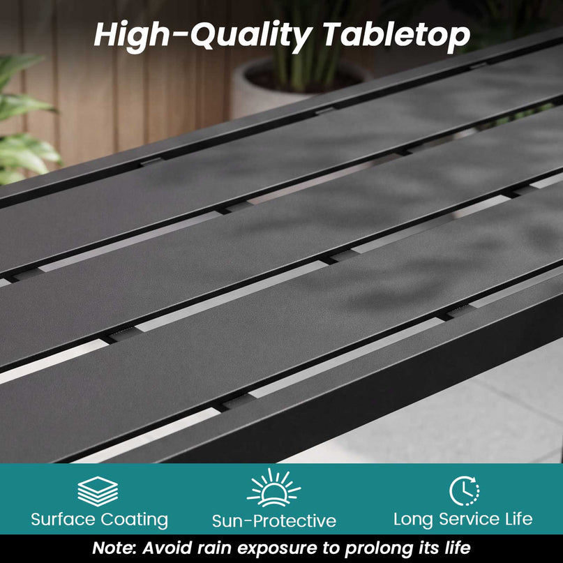 Giantex Outdoor Rectangle Bar Table with Counter Height
