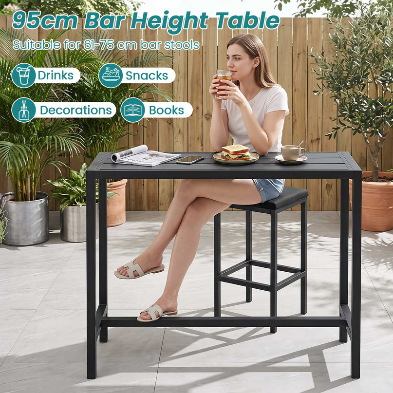 Giantex Outdoor Rectangle Bar Table with Counter Height