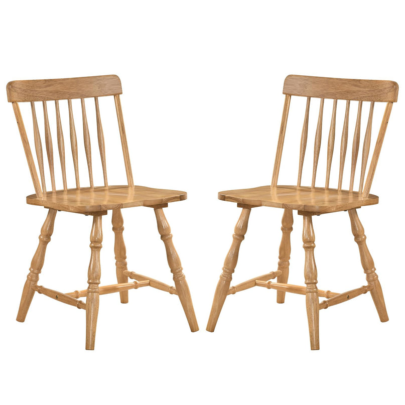 Giantex Windsor Dining Chairs Set of 2/4 with Turned Legs Curved Spindle Back & Contoured Sat