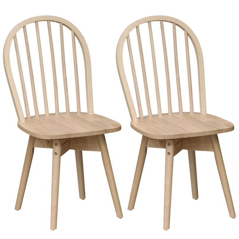 Giantex Windsor Dining Chairs Farmhouse Swivel Kitchen Chairs with Spindle Back Set of 2/4