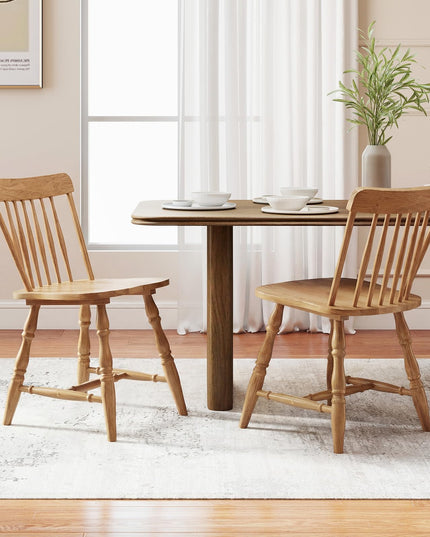 Giantex Windsor Dining Chairs Set of 2/4 with Turned Legs Curved Spindle Back & Contoured Sat