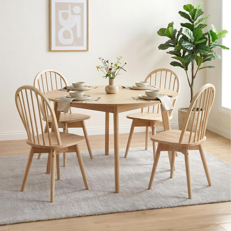 Giantex Windsor Dining Chairs Farmhouse Swivel Kitchen Chairs with Spindle Back Set of 2/4