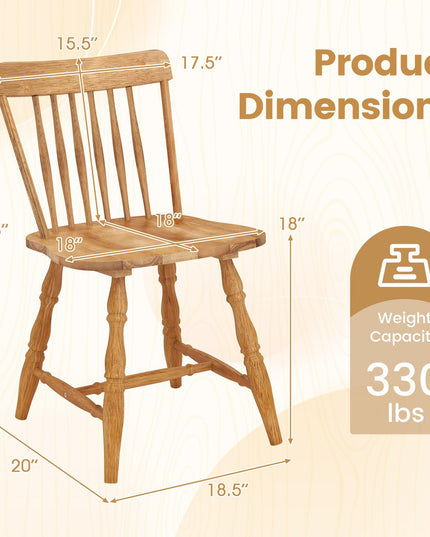 Giantex Windsor Dining Chairs Set of 2/4 with Turned Legs Curved Spindle Back & Contoured Sat