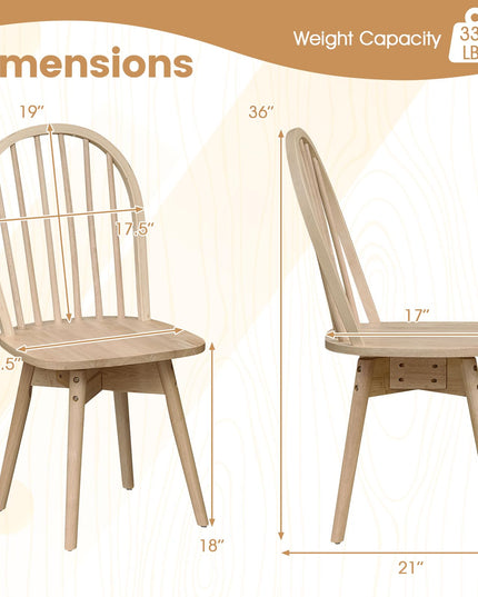 Giantex Windsor Dining Chairs Farmhouse Swivel Kitchen Chairs with Spindle Back Set of 2/4