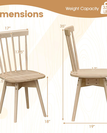 Giantex Windsor Dining Chairs Set of 2/4 with Swivel Seat & Spindle Back