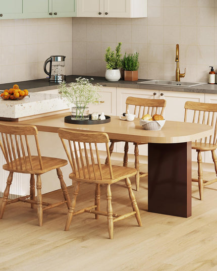 Giantex Windsor Dining Chairs Set of 2/4 with Turned Legs Curved Spindle Back & Contoured Sat