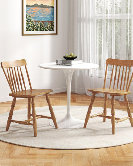 Giantex Windsor Dining Chairs Set of 2/4 with Turned Legs Curved Spindle Back & Contoured Sat